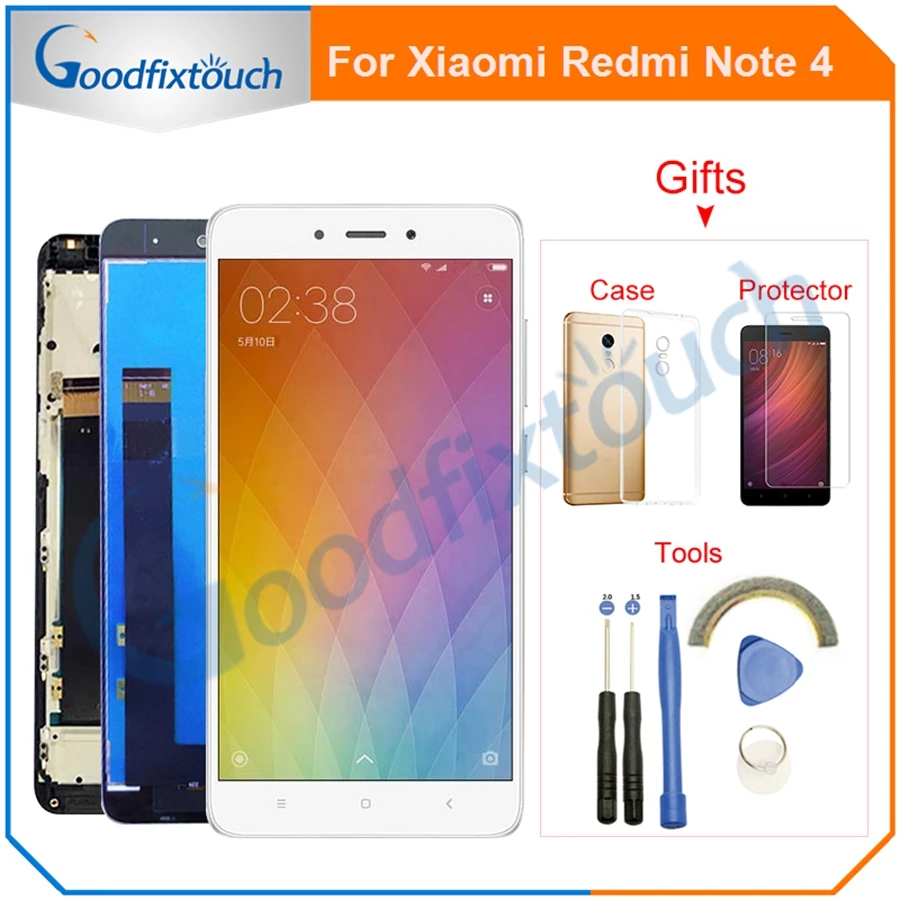 

For Xiaomi Redmi Note 4 Note4 NT4 LCD Display Touch Screen Digitizer Assembly With Frame Replacement Parts With Free Gift
