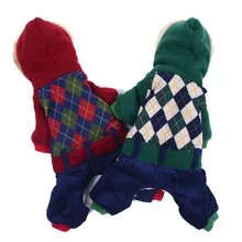 Pet Dog Winter Warm Clothes Cotton Plaid Coat Puppy Hoodies Thicken Windproof Dog Jacket Costume Clothing Pets Supplies Hot Sale