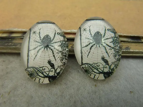 

6pcs 18x25mm Handmade Photo Glass Cabochons (Spider) GA4-21