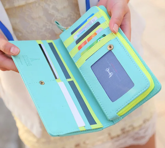  Brand New 2015 Fashion Dove Woman Long Design Purses PU Multi-Card Position Women's Wallets Billeteras Carteira Portefeuille 