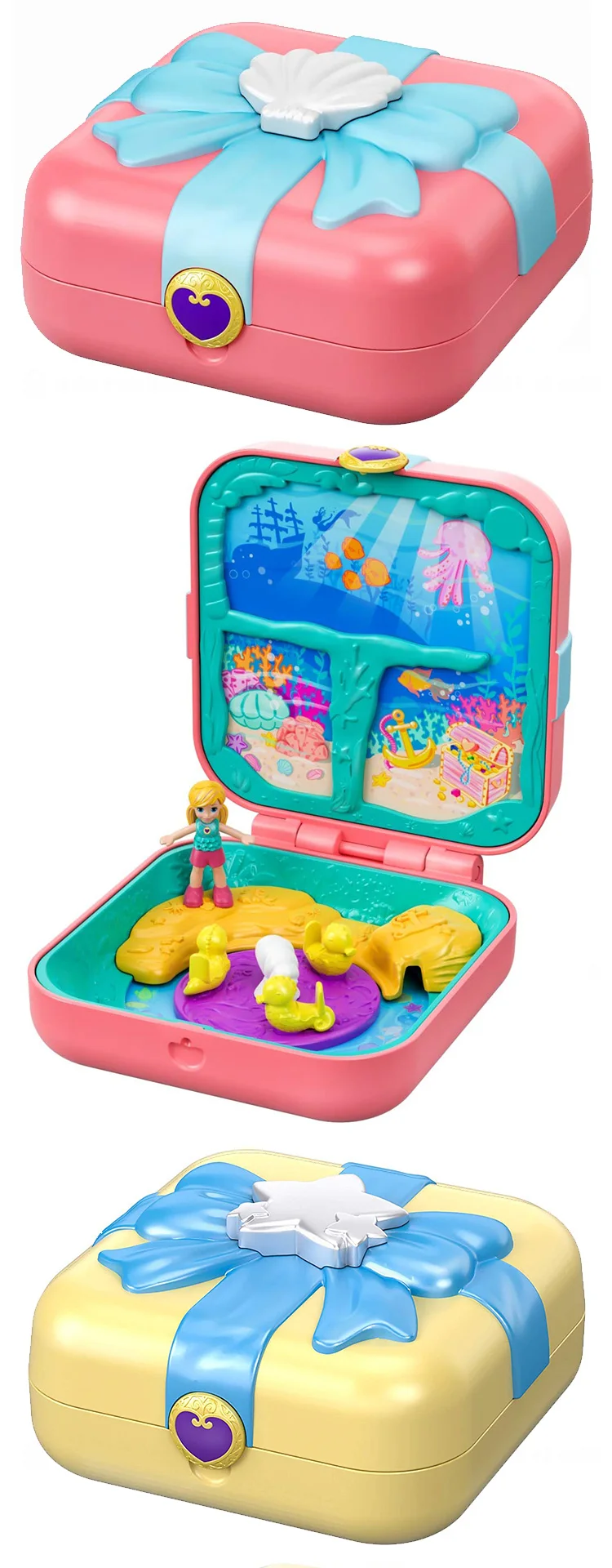 Polly Pocket милая кукла для девочек скрытый мир дом мини-сцена набор для девочек игрушки для детей подарок Русалочка детские игрушки аксессуары