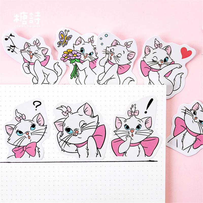 

45Pcs/set kawaii bookmark style novel cute cat pattern Diary stickers planner office decor school supplies stationery