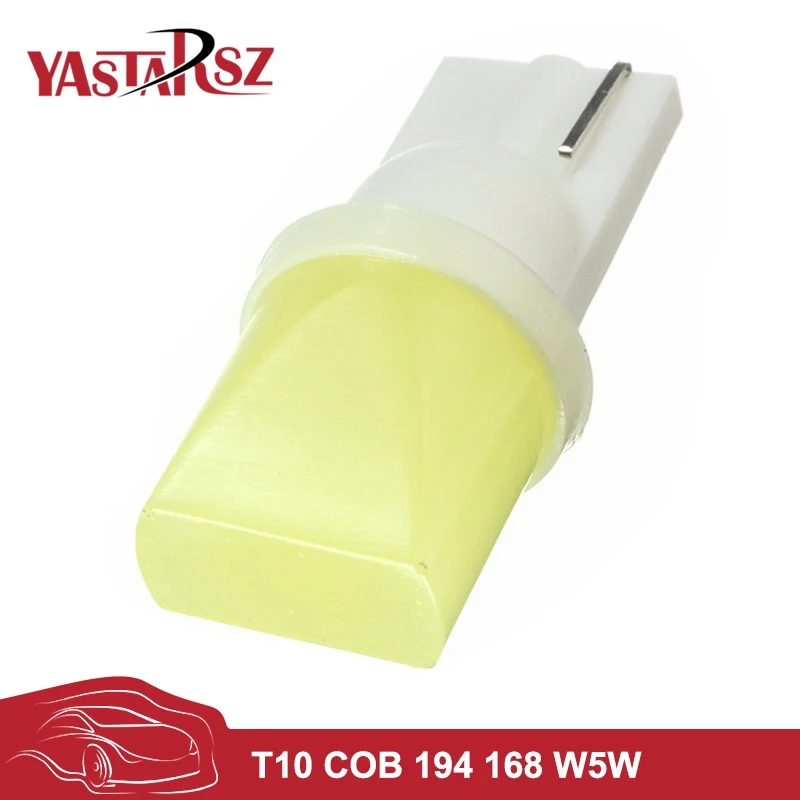 

1pcs Car led 12V T10 cob 194 168 W5W 1.5W Ceramic Shell Super Bright White Car Auto Wedge Side License Plate Lights Lamp Bulb