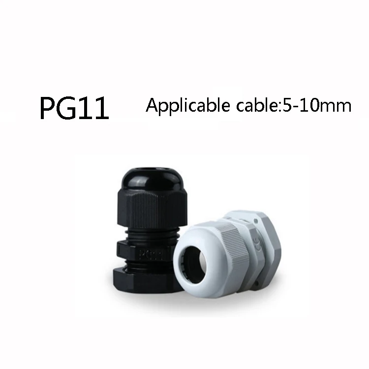 10pcs/lots PG11 Black/white Plastic Nylon Waterproof Cable Glands Joints IP68 cable connector for 5-10mm cable