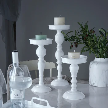 

High feet candle holder mini cupcake stand white wedding cake table decorating party suppliers for fondant dessert