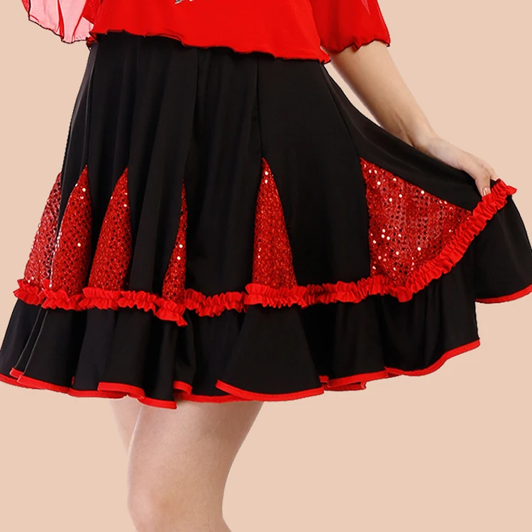 Женский латинский Сальса Танго Бальный Танец Румба платье юбка зеленый ярко розовый красный квадратный танец латинский танец платье для женщин