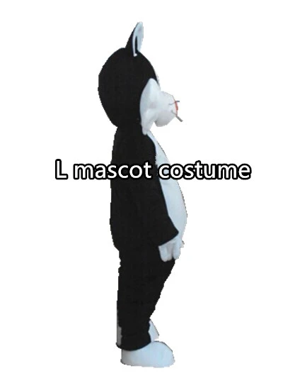 Costume de mascotte adulte visage ouvert plus chat noir 