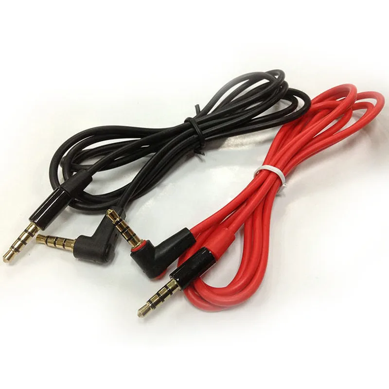 100pcs lot High quality 3 5mm Male to Male audio cable for Detox Pro Headphone Replacement Audio Extension Cable AUX Cable 4pole