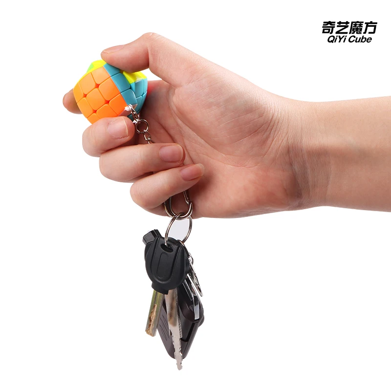Новый Qiyi 3 см мини брелок cubo magico 3x3x3 волшебный куб с кольцом для ключей Твист