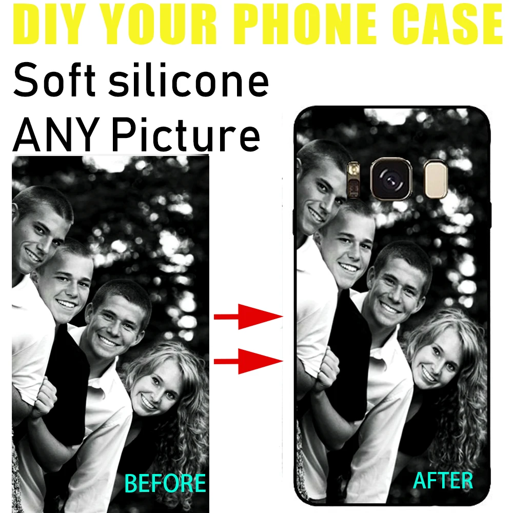 

DK Customize your own picture DIY pattern images new phone case Black Sotf TPU cover for Samsung Galaxy s8 s9 plus S5 S6 S7 Edge