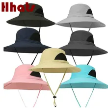 Повседневная дышащая в сеточку Рыболовная Шапка в силе IKEA с веревкой для мужчин с широкими полями женская панама сплошной с широкими полями летнего солнца Панама Бич шляпа