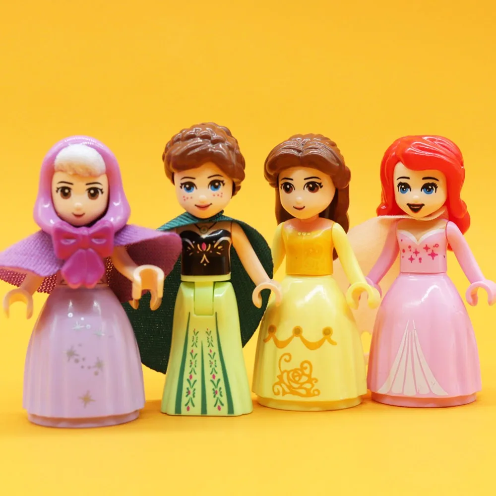 Legoings Girl Princess Figures Building Blocks Ariel Maleficent belle beast Olaf Elsa Prince Kids Toys for children Friends gift