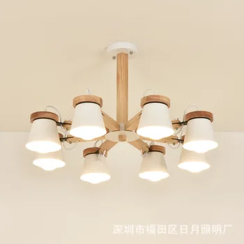 

Nordic Pendant Lights For Home Lighting Modern Hanging Lamp Wooden Aluminum Lampshade LED Bulb Bedroom Kitchen Light 90-260V E27
