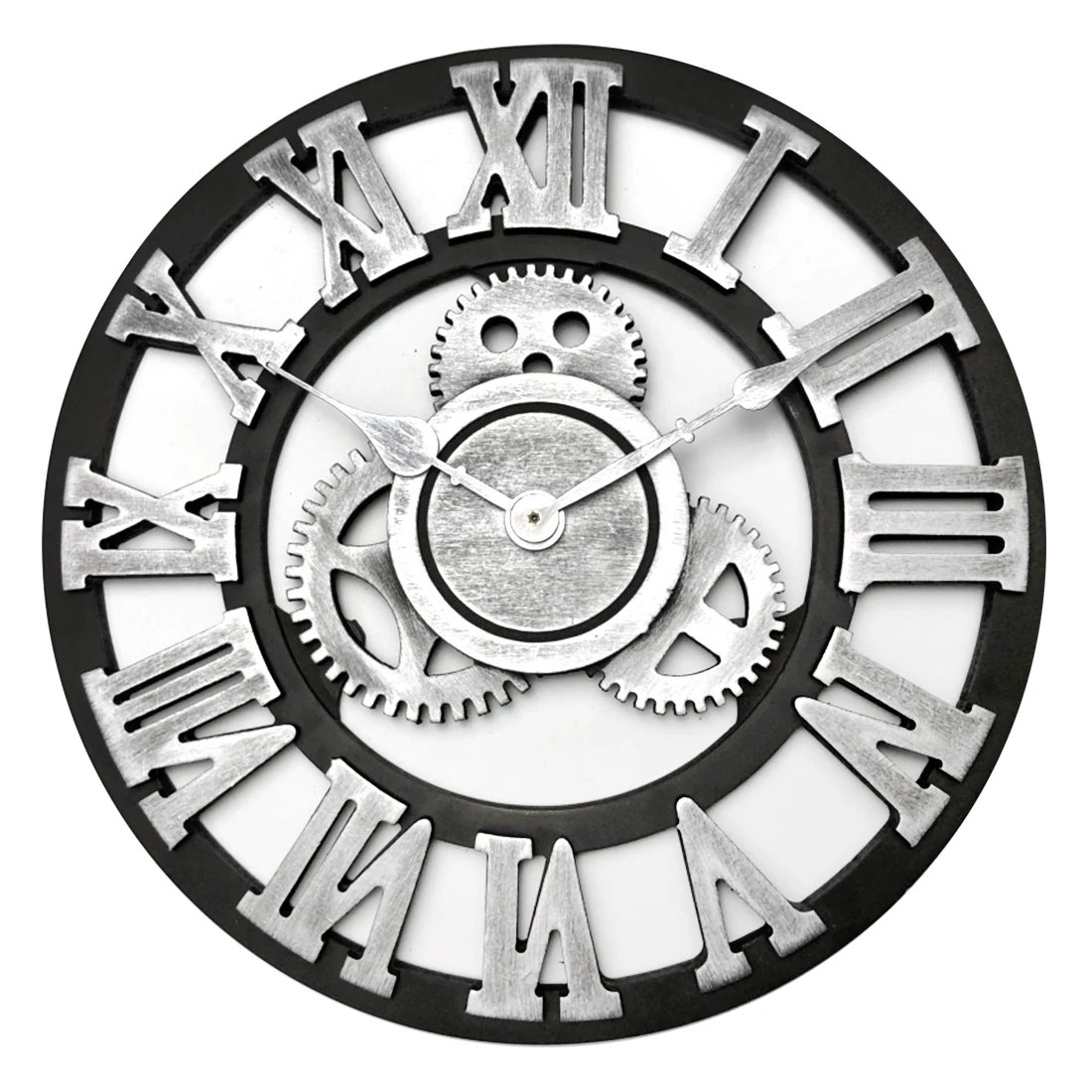 30 см Ретро часы с зубчатой передачей бесшумные настенные часы для домашнего декора Ретро золотые римские цифры креативные часы для украшения лица настенные часы - Цвет: 3