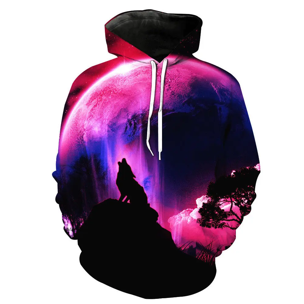 

Space Galaxy Wolf Hoodie Hoodies Men Women 2019 New Fashion Spring Autumn Pullovers Sweatshirts Sweat Homme 3D Tracksuit