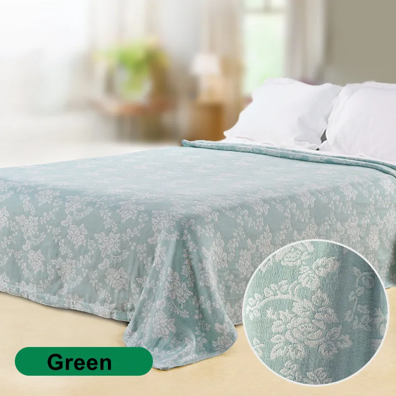 Хлопок с малым проекционным расстоянием и одеяло Super Soft одеяла для кровати 150*200 см цветочным рисунком cobertor Beroyal одеяло торговой марки - Цвет: Green