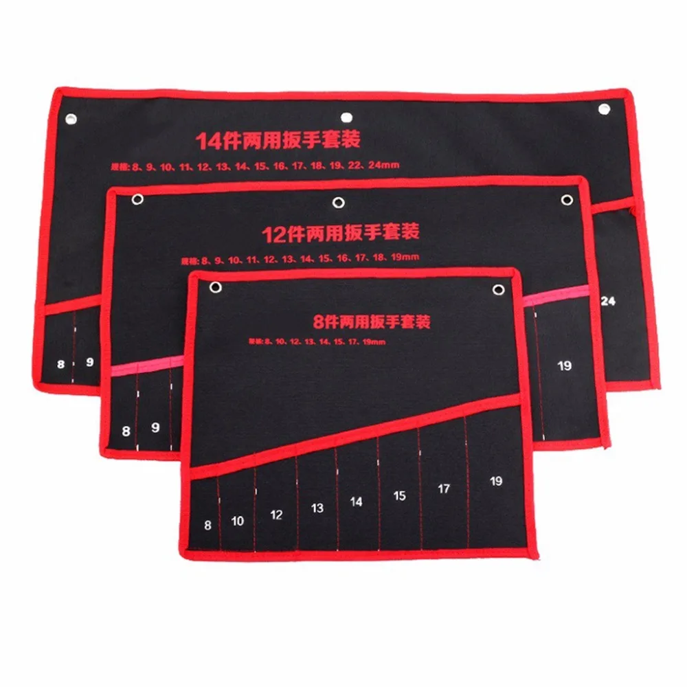 

8Pcs/12Pcs/14Pcs Durable Canvas Spanner Wrench Tool Roll Up Tool Bag Belt Utility Kit Pocket Pouch Organizer Bag