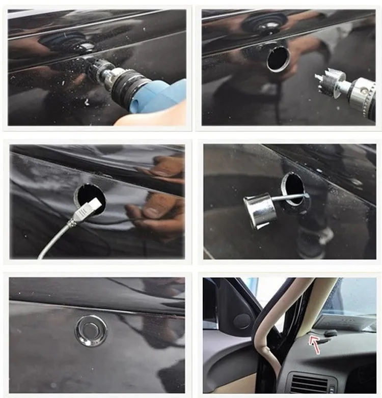 Авто светодиодный Дисплей обратный резервный радар парковки Системы гудит звук Предупреждение с 4-мя датчиками парковки