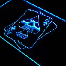 I947 Череп Ace покерная комната Декор неоновый свет вывеска Вкл/Выкл Переключатель 20+ цвета 5 размеров