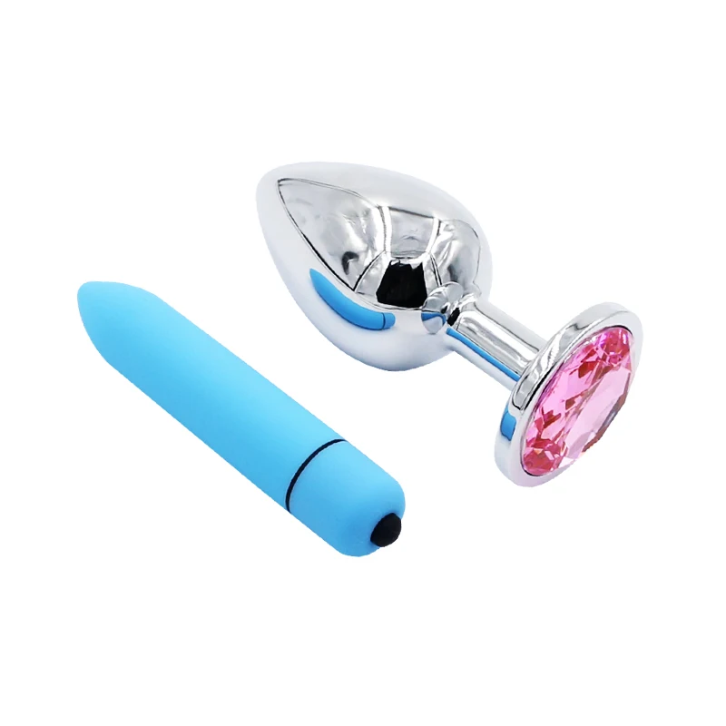Runyu Sex Shop Silicone font b Dildo b font Bullet Blue Vibrator Pink Anal Butt Plug