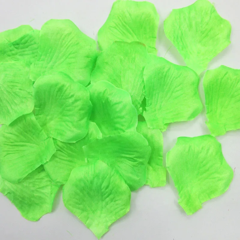1000pcs (100pcs*10 packs) green Artificial Silk Rose Petals party