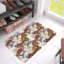 Придверный коврик с рисунком бабочки большой 30X18 дюймов нескользящий передний коврик у входной двери ковер
