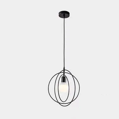 Nordic Single Head Golden Lamp Hemp Rope Iron Round Chandelier Industrial Wind Loft FOR Living Room Bedroom Cafe Aisle Lights - Цвет корпуса: 3 Circles Black