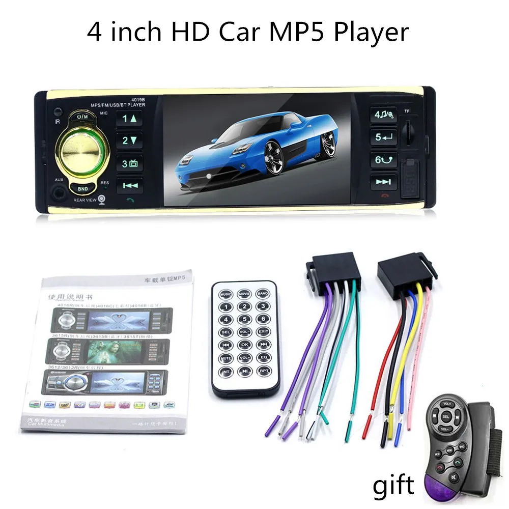 

4 inch one1 Din Car Radio MP5 player Stereo Audio MP3 music Player Bluetooth USB FM TF Autoradio Screen Rearview Camera optional