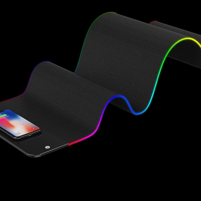 

2 in 1 Mouse Pad Wireless Charger Luminous Mousepad Fast Charging Pad for Office Gamer S288