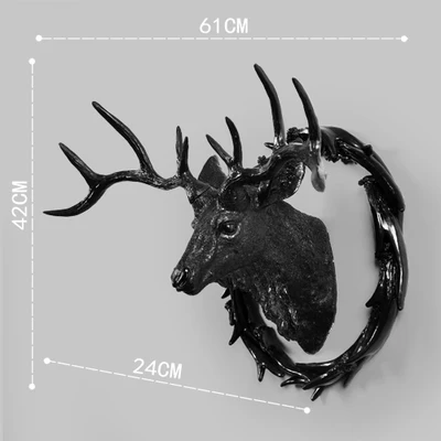 Креативная голова оленя настенное украшение для гостиной 3D голова животного декоративная настенная подвеска на стену креативный домашний бар Декор - Цвет: Светло-желтый