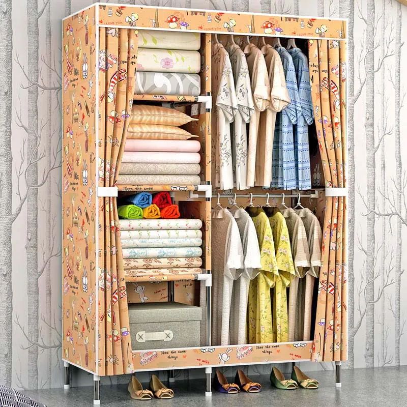 Fashion Oxford cloth cabinet 4-layer simple combination wardrobe dormitory bedroom convenient storage cabinet home furniture Fashion Oxford cloth cabinet 4-layer simple combination wardrobe dormitory bedroom convenient storage cabinet home furniture