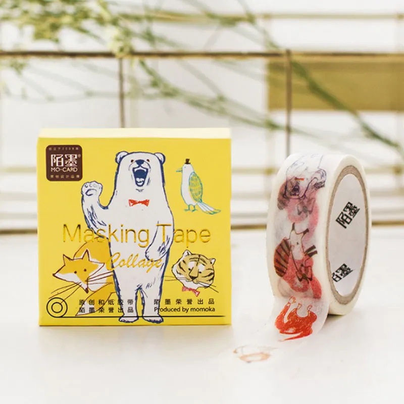 

1 x MO.CARD Happy zoo 15 mm X 5 m Kawaii washi tape children like diy Diary decoration masking tape stationery scrapbooking tool
