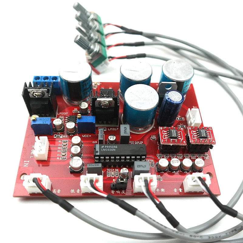 Схема музыкального факса LM1036 Tone board OP275 dual op amp + LF353 lm317 lm337 servo power supply|lm1036 tone board|tone