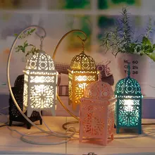 Марокканские Настольные светильники с металлическими вырезами, квадратная коробка, настольная лампа для спальни, барная стойка, журнальный домик, настольная лампа, освещение