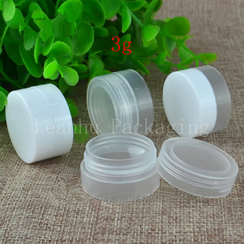 

3g X 100 Empty skin care cream jar ,small sample containers ,Mini travel bottles set ,Pharmaceutical bottle ,balm plastic pot
