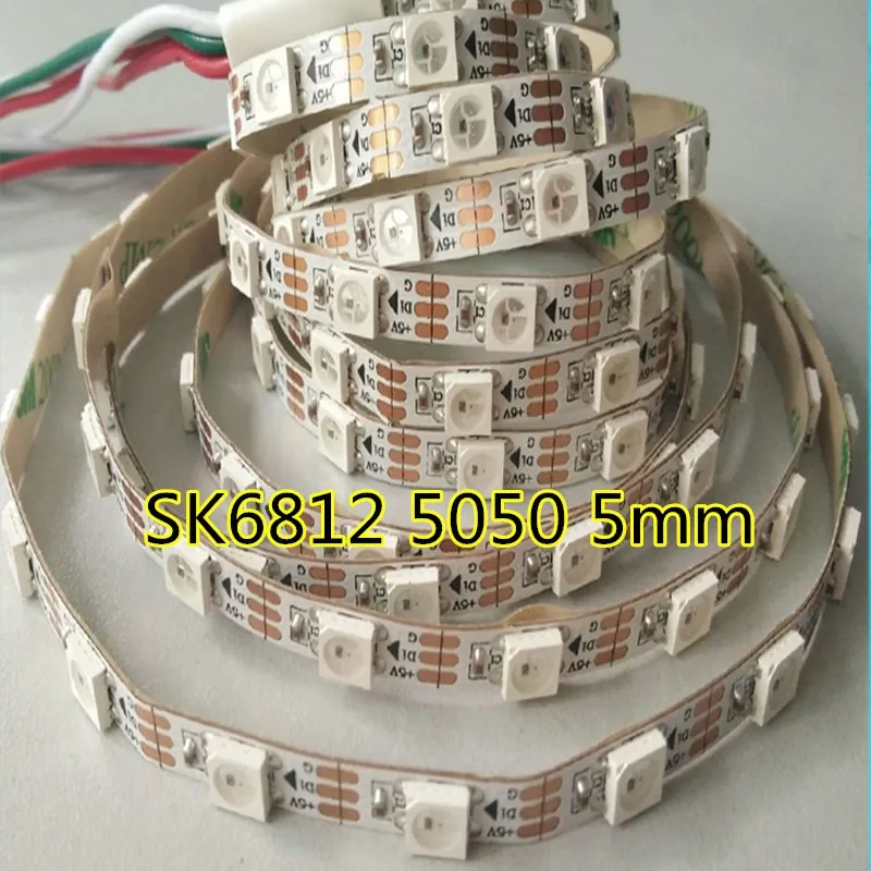 SK6812MINI 3535 4 мм/SK6812 5050 5 мм DC5V RGB светодиодный пиксель полосы, 1 м, 2 м, 5 м 60 Светодиодный s/М, 4 мм, 5 мм, гибкая печатная плата, не водонепроницаемый 60 пикс./м как WS2812B