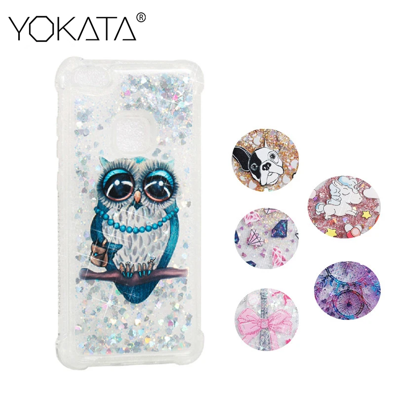 

Yokata luxury bling clear case for Huawei P8 Lite 2017glitter quicksand cover for Huawei P10 Lite degree protection ultra thin