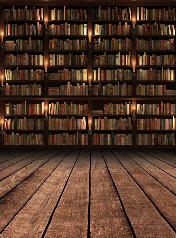 مكتبة خزانة الطابق الخلفيات الفينيل القماش عالية الجودة حزب الخلفيات الكمبيوتر المطبوعة