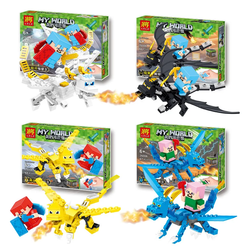

Building Blocks Set My World Dragon Knight Compatible With Legoe Toys Enlighten For Children Boy Girl Gift