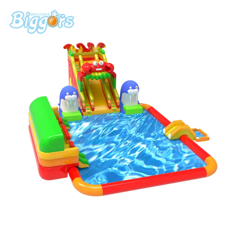 

Customized Inflatable Giant Water Park Amusemnt Park Water Slide With Pool