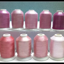 11 катушек розового цвета для вышивальной машины