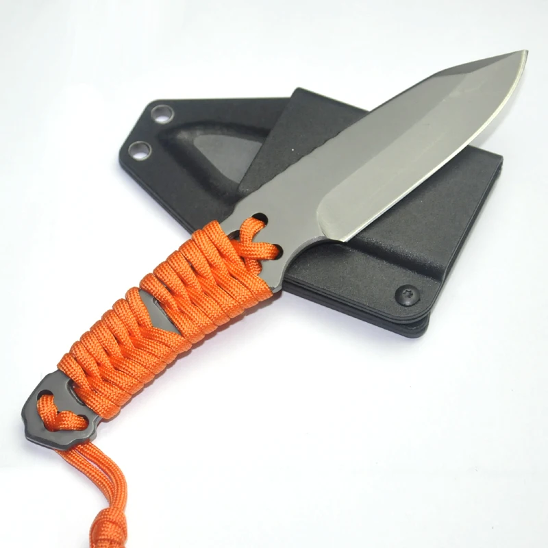

Hot Fixed Blade Knife Titanium Stainless Steel Outdoor Portable Hunting Accessories with Sheath and Package