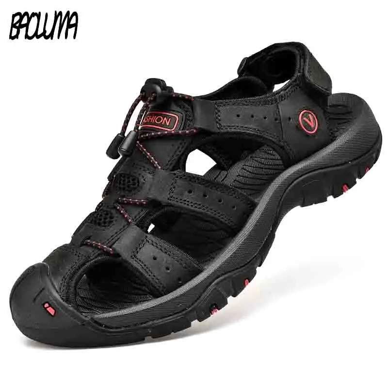 Vente Classique Hommes Doux Sandales Confortables Hommes Chaussures En Cuir D été Sandales Grande Taille Doux Sandales Hommes Romain Confortable Hommes D été
