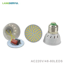MR16 GU10 E27 E14 светодиодные лампы AC220V 2835SMD 48 светодиодов 60 светодиодов 80 светодиодов белого цвета/теплый белый Освещение энергосберегающая лампада лампа