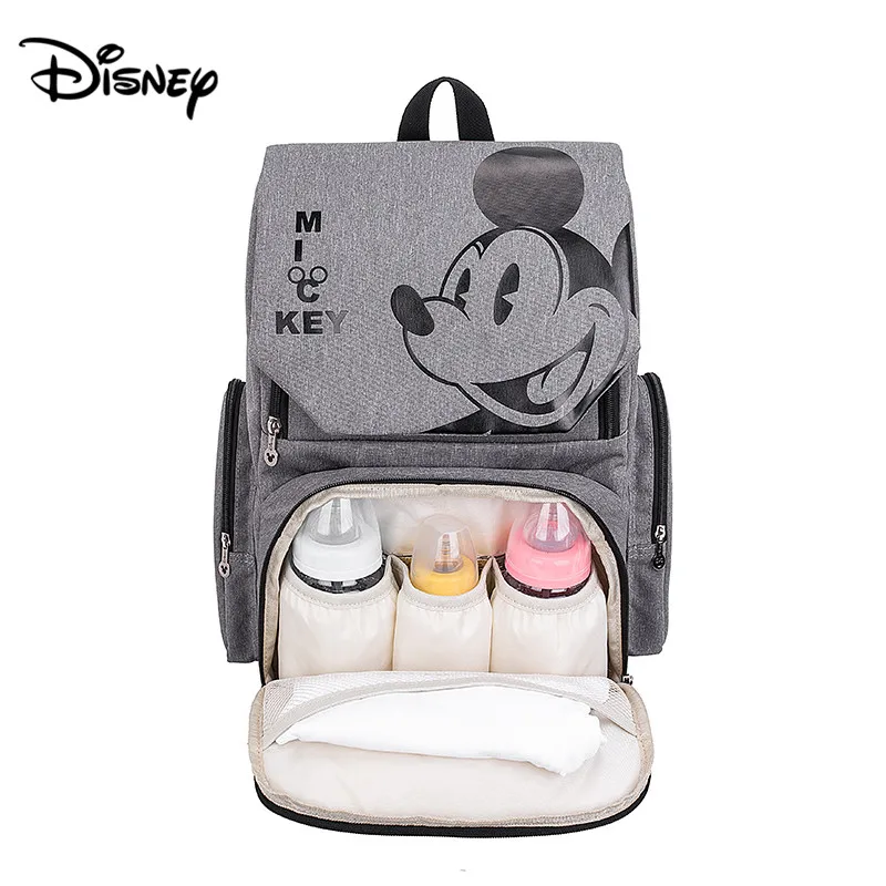 

Disney new Mummy bag fashion large capacity waterproof Mickey gray backpack shoulder trend street mom bag