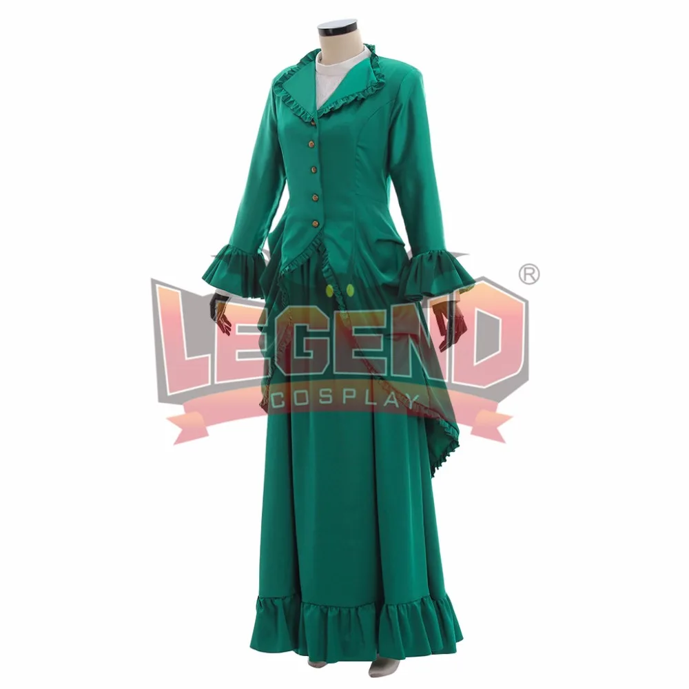 Зеленое платье в готическом стиле, в стиле Лолиты, в стиле южной Белль, в средневековом викторианском стиле, платье для взрослых, Женский карнавальный костюм на Хэллоуин, косплей