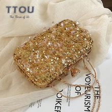 Модный клатч с блестками женские вечерние сумки шикарные клатчи на день позолоченный металл замочек в форме листа свадебный кошелек женская сумочка