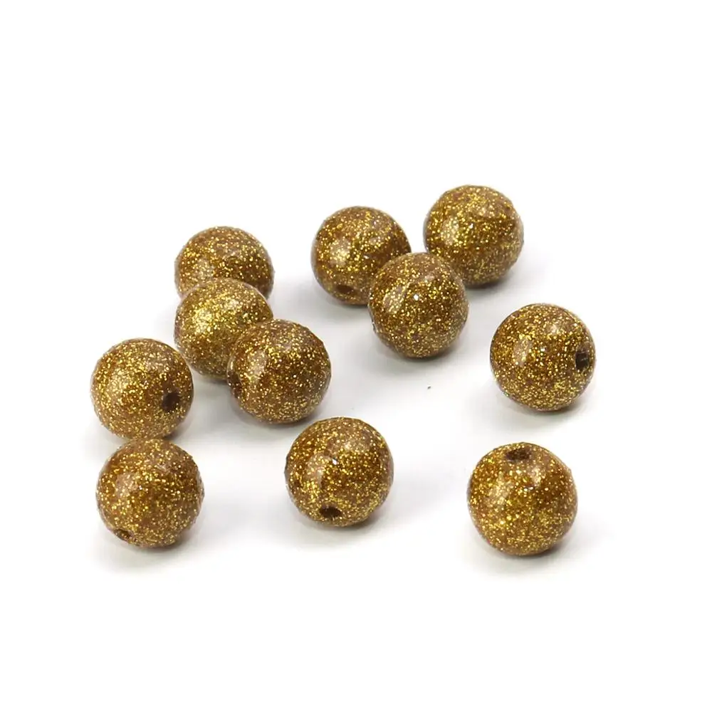 

Doreenbeads 30 Pcs/Lot Acrylic Beads Round Glitter Loose Spacer Beads For Jewelry Making DIY Bracelet Necklace 8mm Hole: 1.2mm