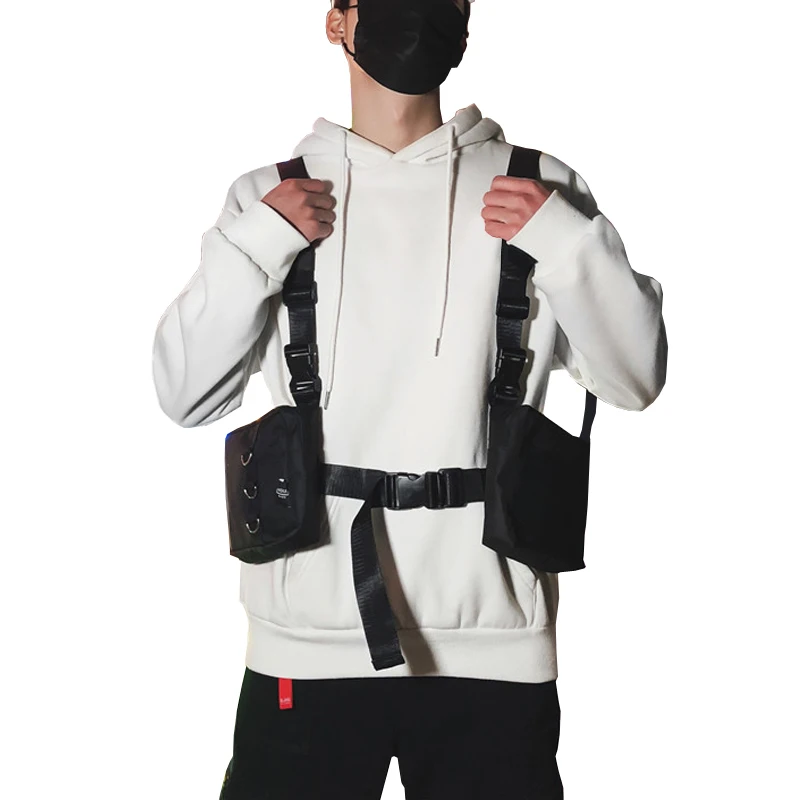 Модная хип-хоп Уличная Мужская тактическая нагрудная сумка, функциональная поясная сумка, Регулируемый жилет, мульти-карманы, жилет, сумка