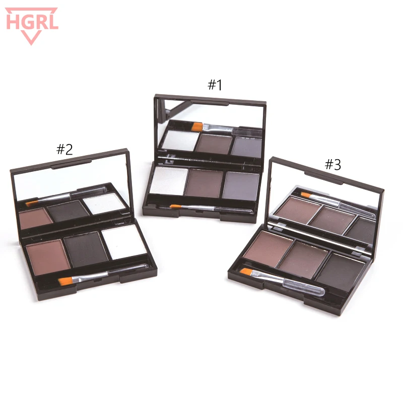 

3 Color Eyebrow Enhancer Eye Brow Makeup Waterproof Eyebrow Powder Eye Shadow Eyebrow Palette with Brush Mirror Box